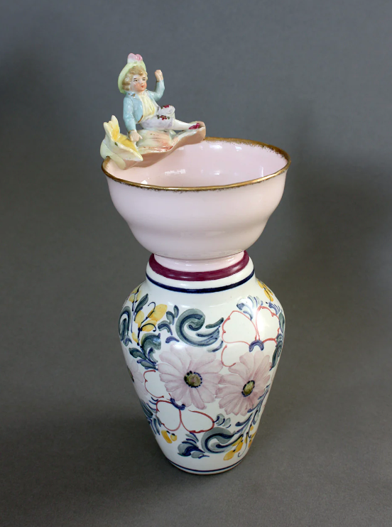 Hand Made Vase with Victorian Boy