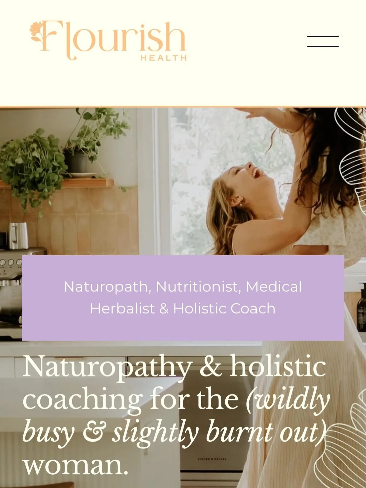 Naturopathy &amp; Holistic Coaching for (wildly busy &amp; slightly burnt out) women.

Flourishing health is your birthright, not a luxury.

If something feels off with your energy, mood, hormones, digestion, or overall sense of wellbeing, it's time 