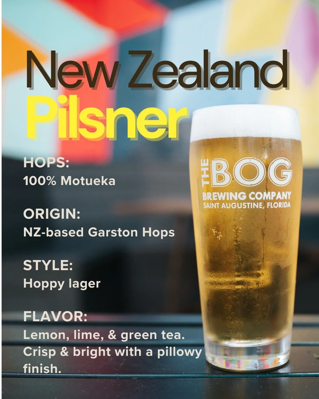 Hoppy lager lovers, this one is for you!

Brewed with 100% Motueka hops grown by New Zealand-based @garstonhops, this pale, straw-colored pilsner puts the beautiful and complex hops front and center.