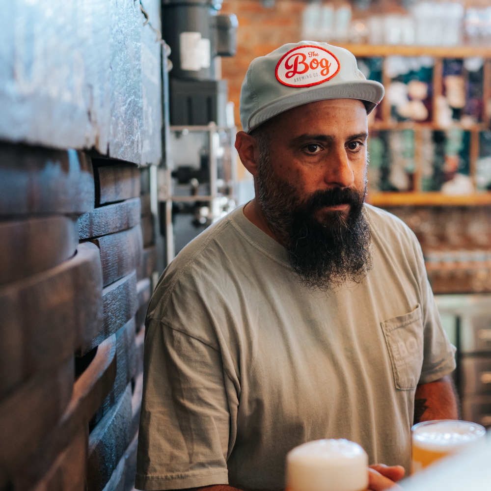 Seafoam and Red Patch Hat