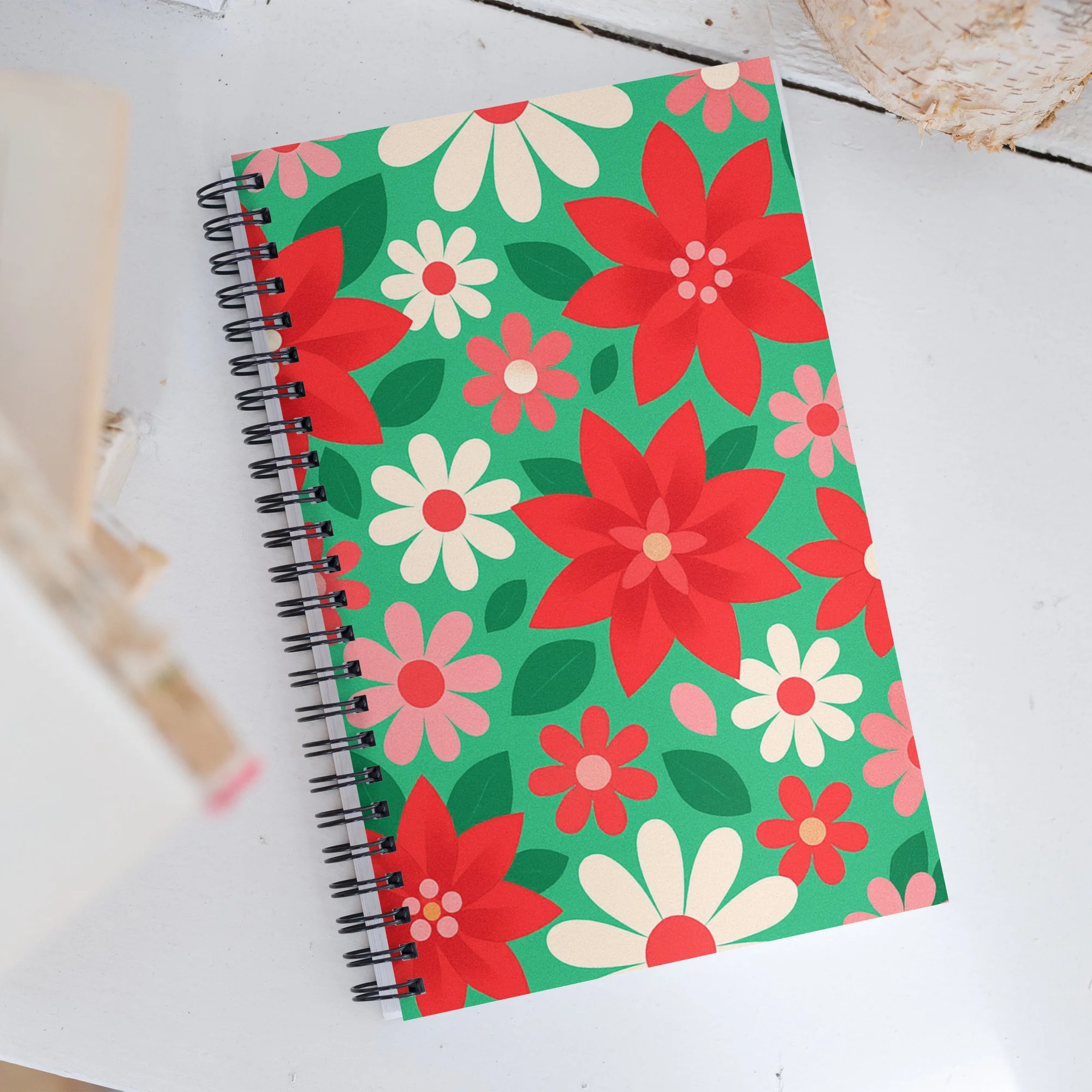 Candy Floral // Pop Christmas | Christmas Series Spiral Notebook · Seasonal Collection