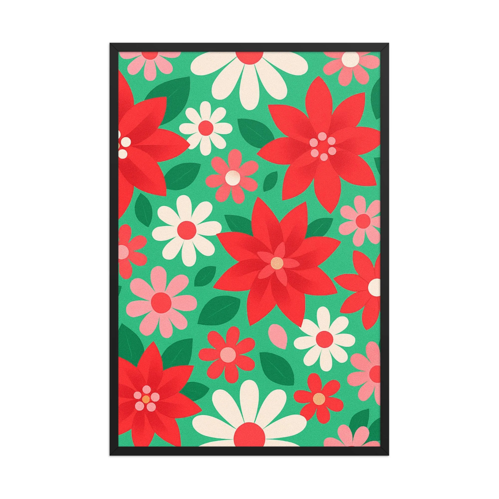 Candy Floral // Pop Christmas | Christmas Series Framed Poster · Seasonal Collection