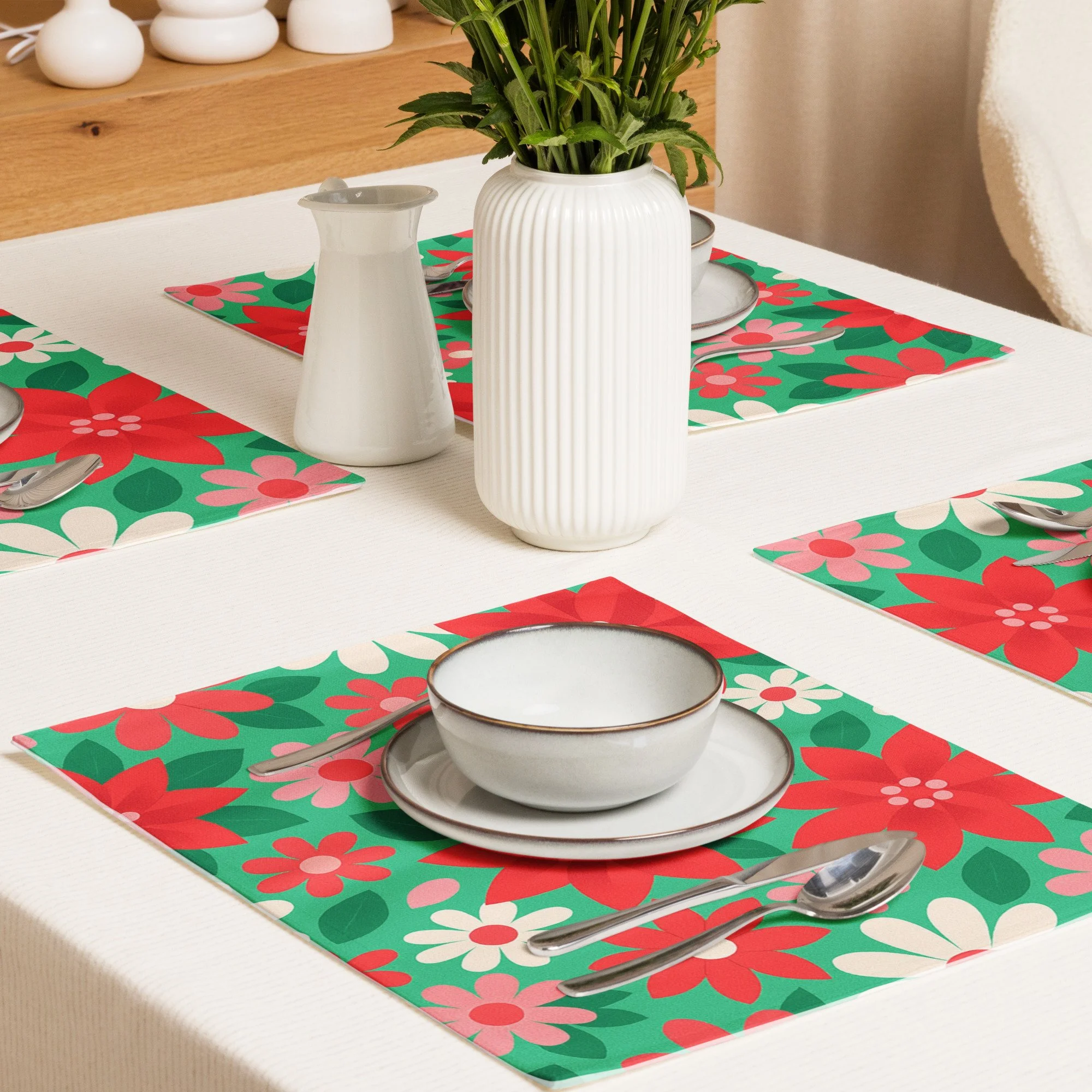 Candy Floral // Pop Christmas | Christmas Series Placemat Set · Seasonal Collection