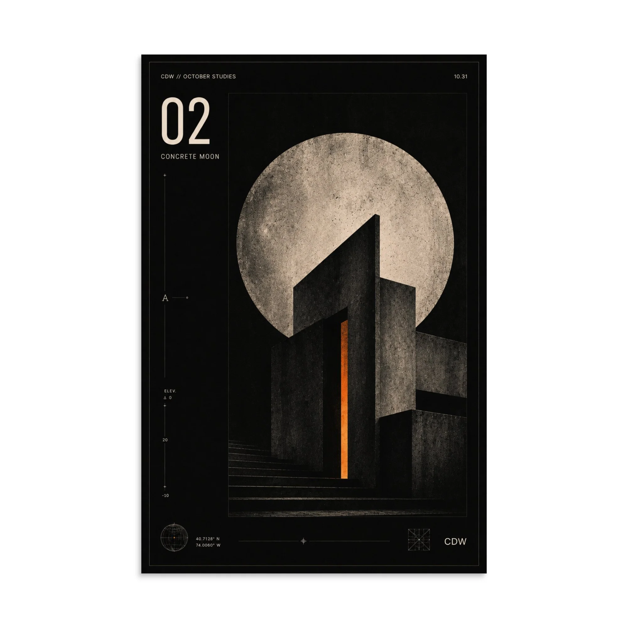 October Studies | Concrete Moon Poster · Study 02