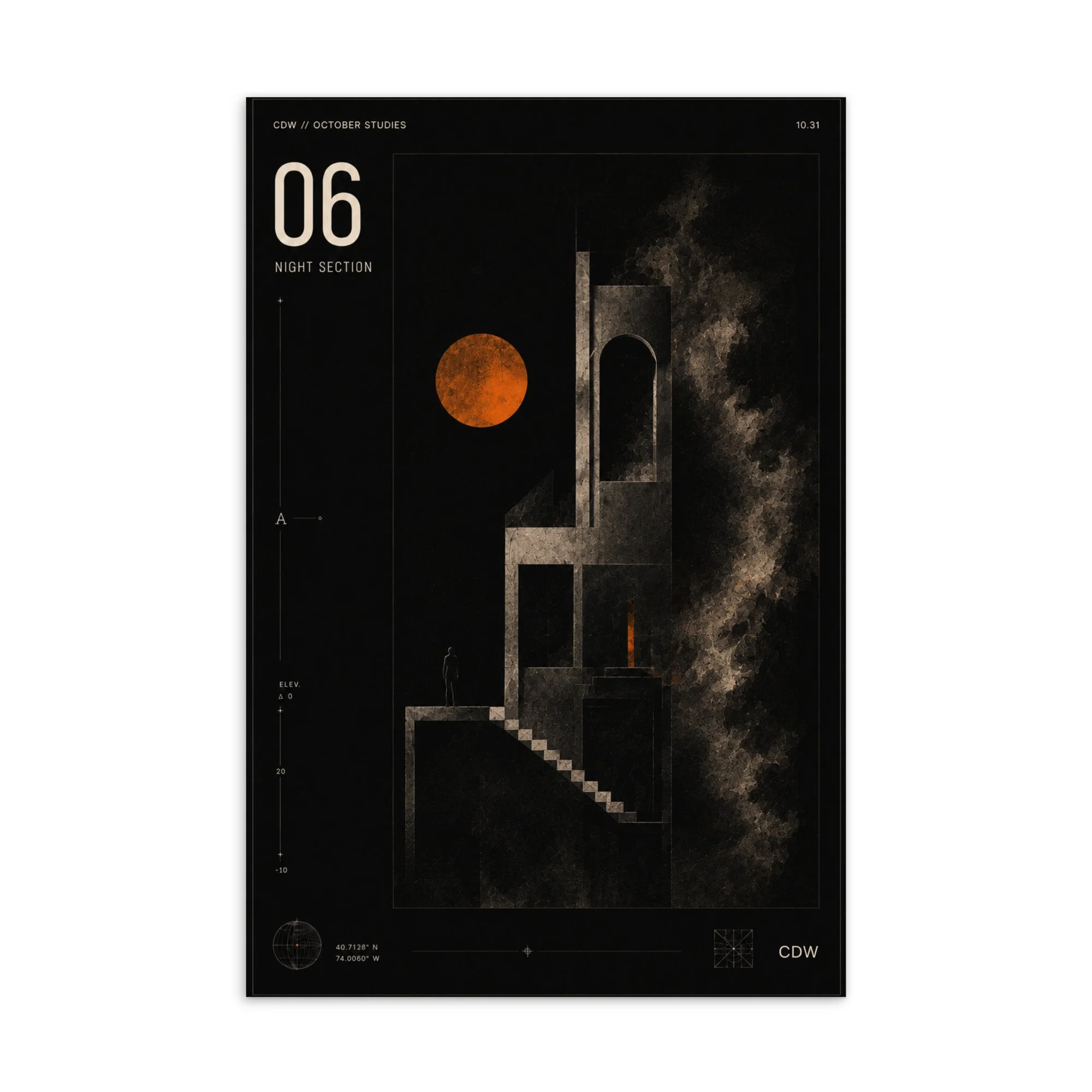 October Studies | Night Section Art Card · Study 06