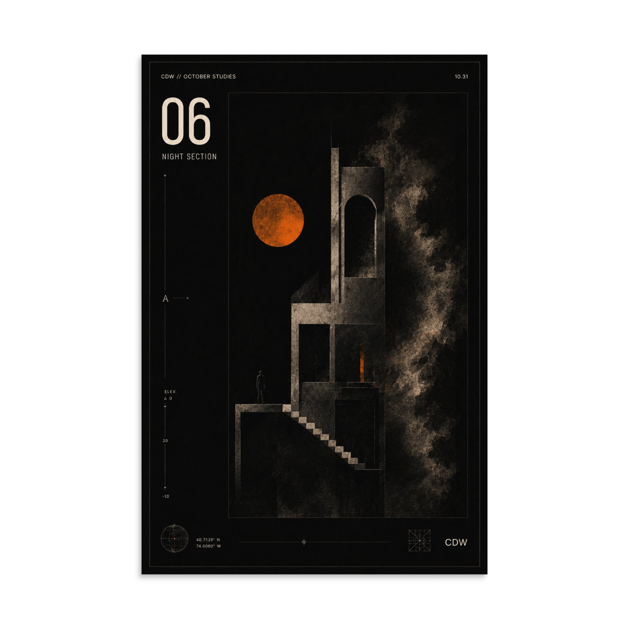 October Studies | Night Section Poster · Study 06