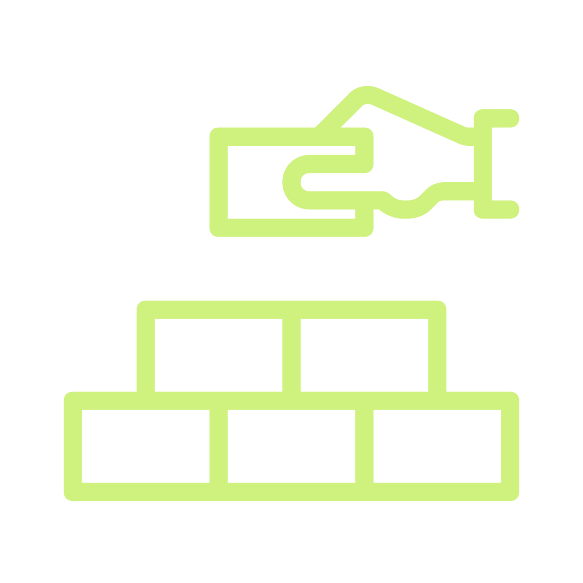 A neon green icon of a soldering iron above a circuit board with six components.