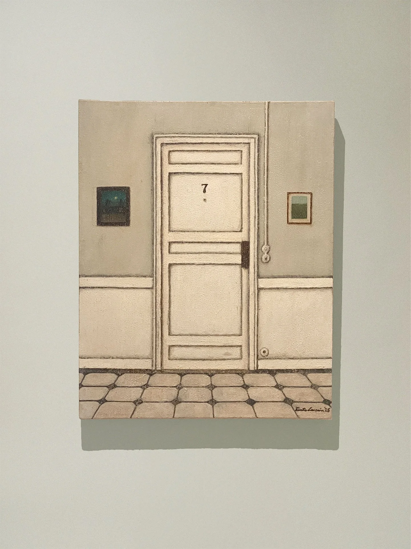 Emilia Lemaire, Tu – L’appartement sept, 2025, oil and sea salt on linen
