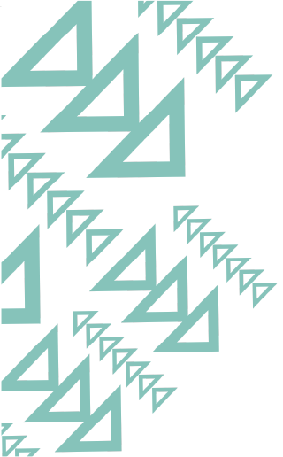 A diagonal pattern of turquoise geometric triangle shapes on a black background.