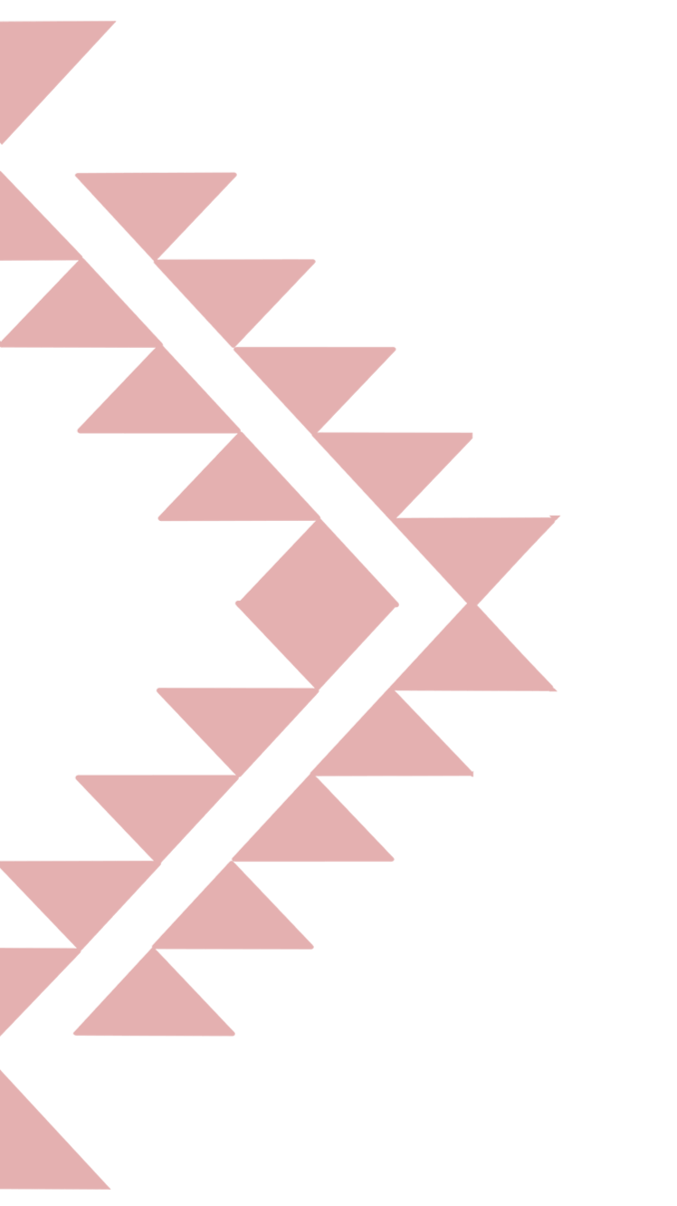 A geometric design with a black background, featuring a diagonal zigzag line in black and red triangles aligned along it.