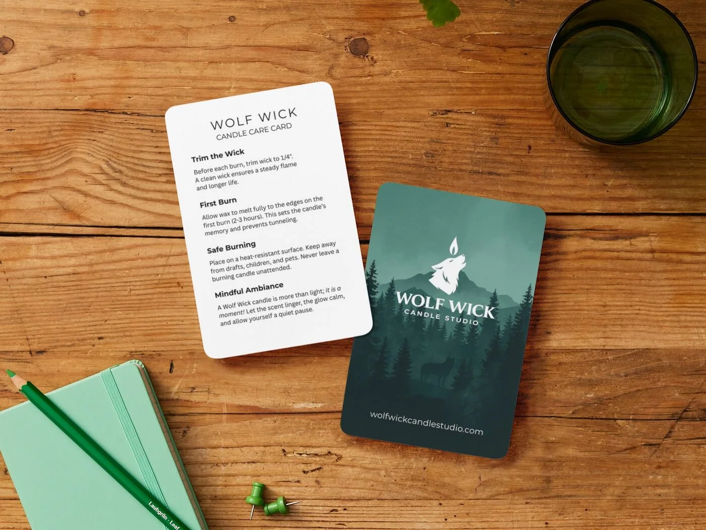 Wolf Wick Candle Care Card