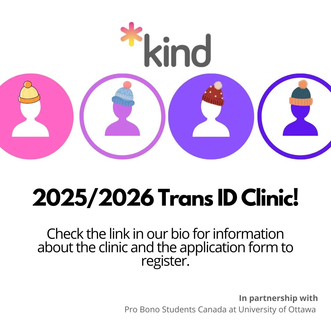 The Trans ID Clinic is back and you can sign up a time with the law students as early as Friday afternoon. The Clinic will run twice a week on Monday evenings and Friday afternoons. 
You can sign up for dates on October 31 and for dates in November.