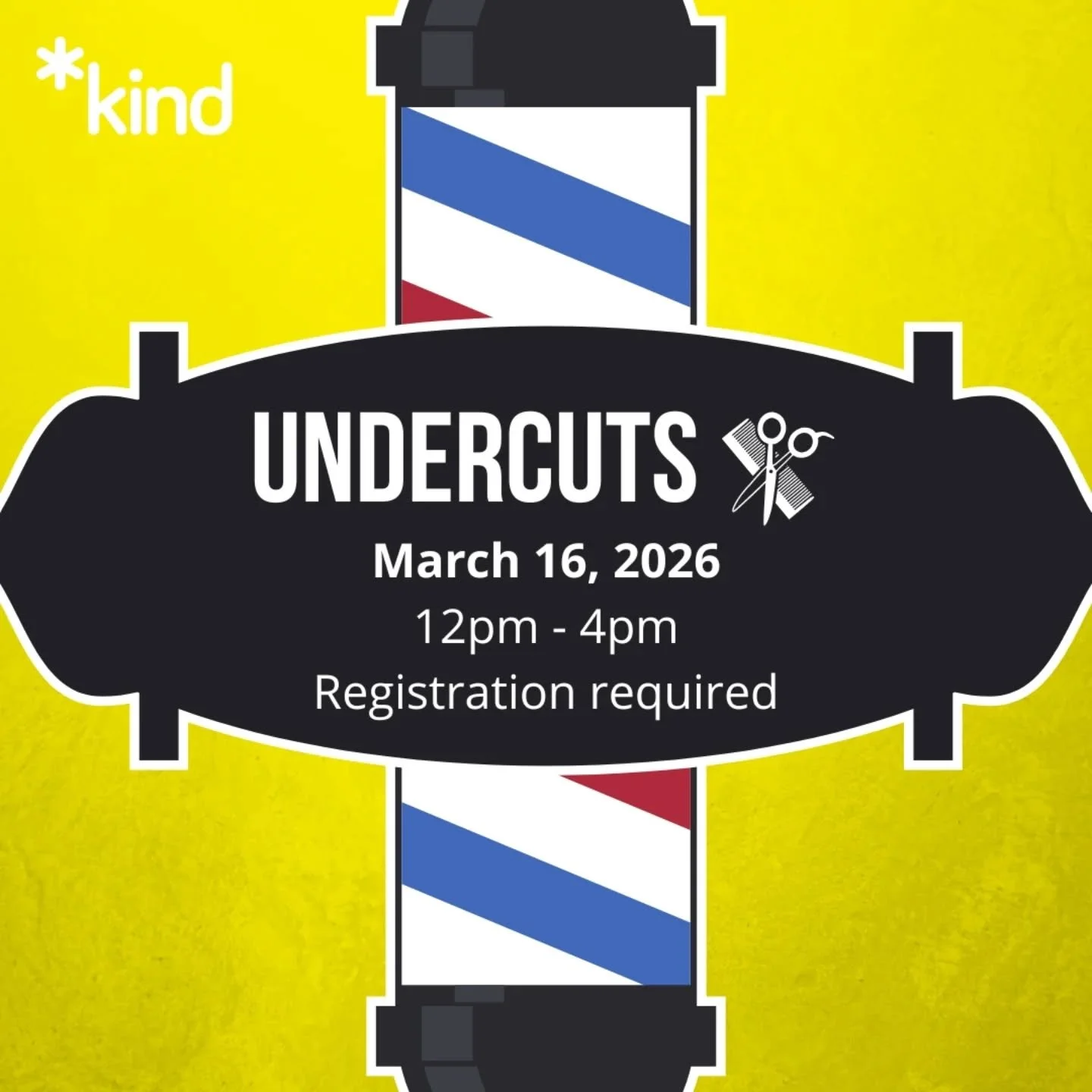 Undercuts coming up on Monday, March 16, 12-4pm at Kind Space. 

Undercuts is a free haircutting program in partnership with @roseandrebelsalon. 

Link to sign up in our bio. Spaces are limited.
