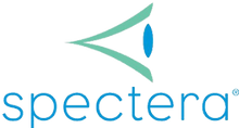 Spectera logo with stylized green and blue graphic element and blue text.