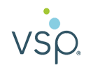 VSP logo with stylized letters and a small blue circle