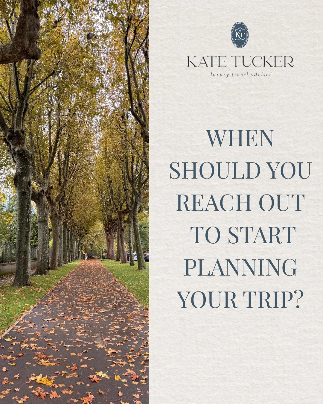 Planning early gives us more flexibility, especially for milestone trips, peak-season travel, safaris, cruises and more complex itineraries.

I&rsquo;m currently planning trips through fall 2027.