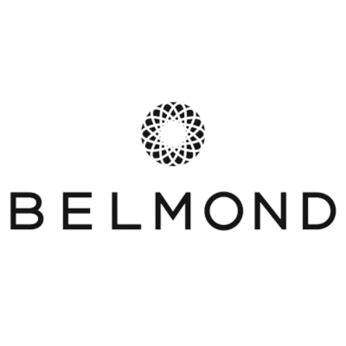 A logo with a geometric circular pattern and the word 'BELMOND' underneath.