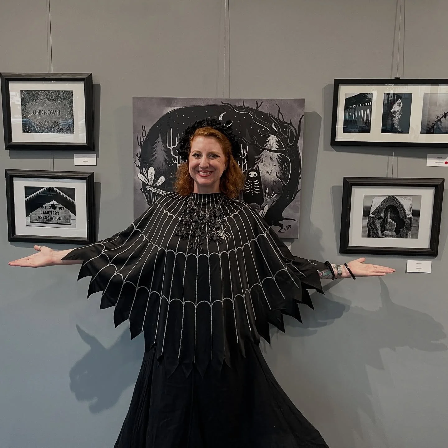 What a fun and successful show opening at @artsat302 for Foolish and Frightful: A Halloween show curated by @halloween_kween_  and full of amazing local artists. I was proud to have 4  black and white photographs included from recent years&rsquo; adv