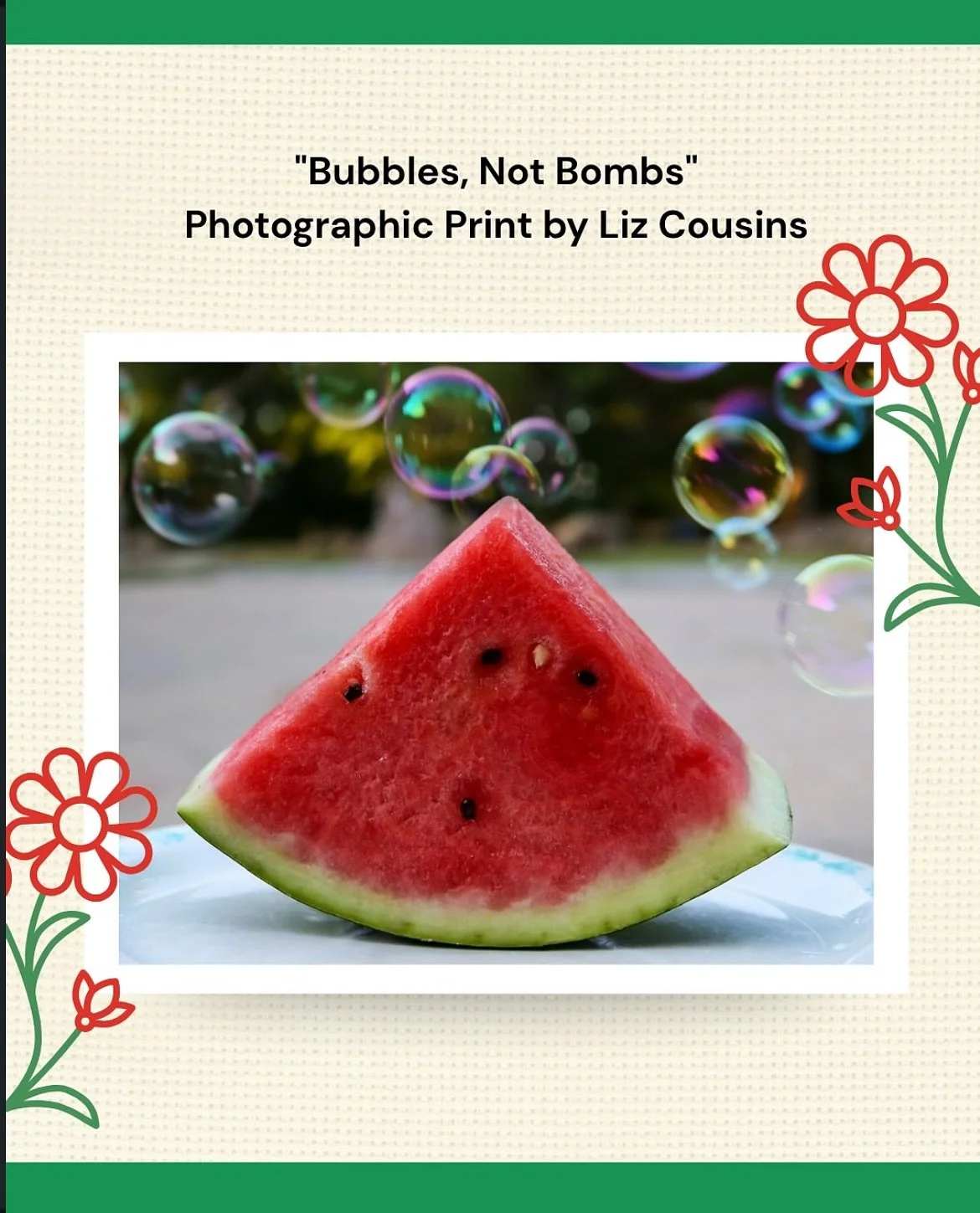 I have 3 copies of the photo I created in response to the ongoing genocide in Gaza, &ldquo;Bubbles, Not Bombs&rdquo; a photographic representation of what Palestinian children deserve to experience, included in the @okartforpalestine online auction t