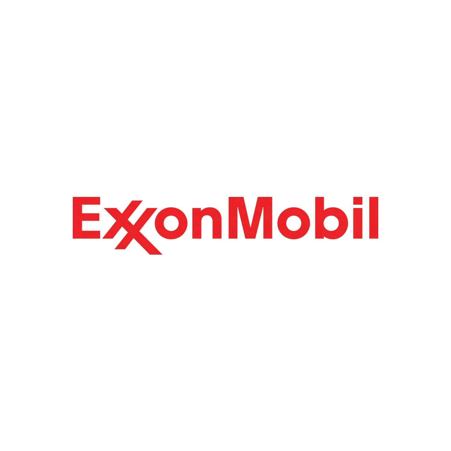 ExxonMobil logo with red text on a white background.