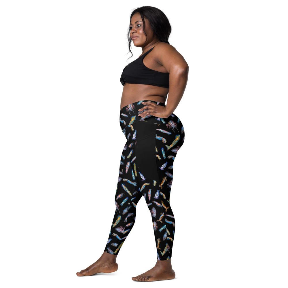 SQUID PARTY RECYCLED CROSSOVER LEGGINGS W/POCKETS