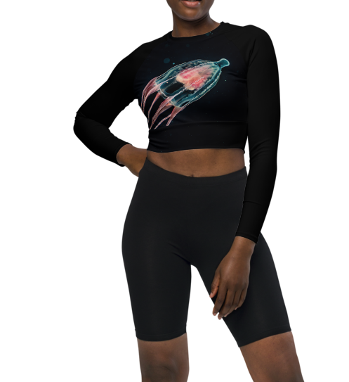 HYDROZOA LONG-SLEEVE CROP TOP