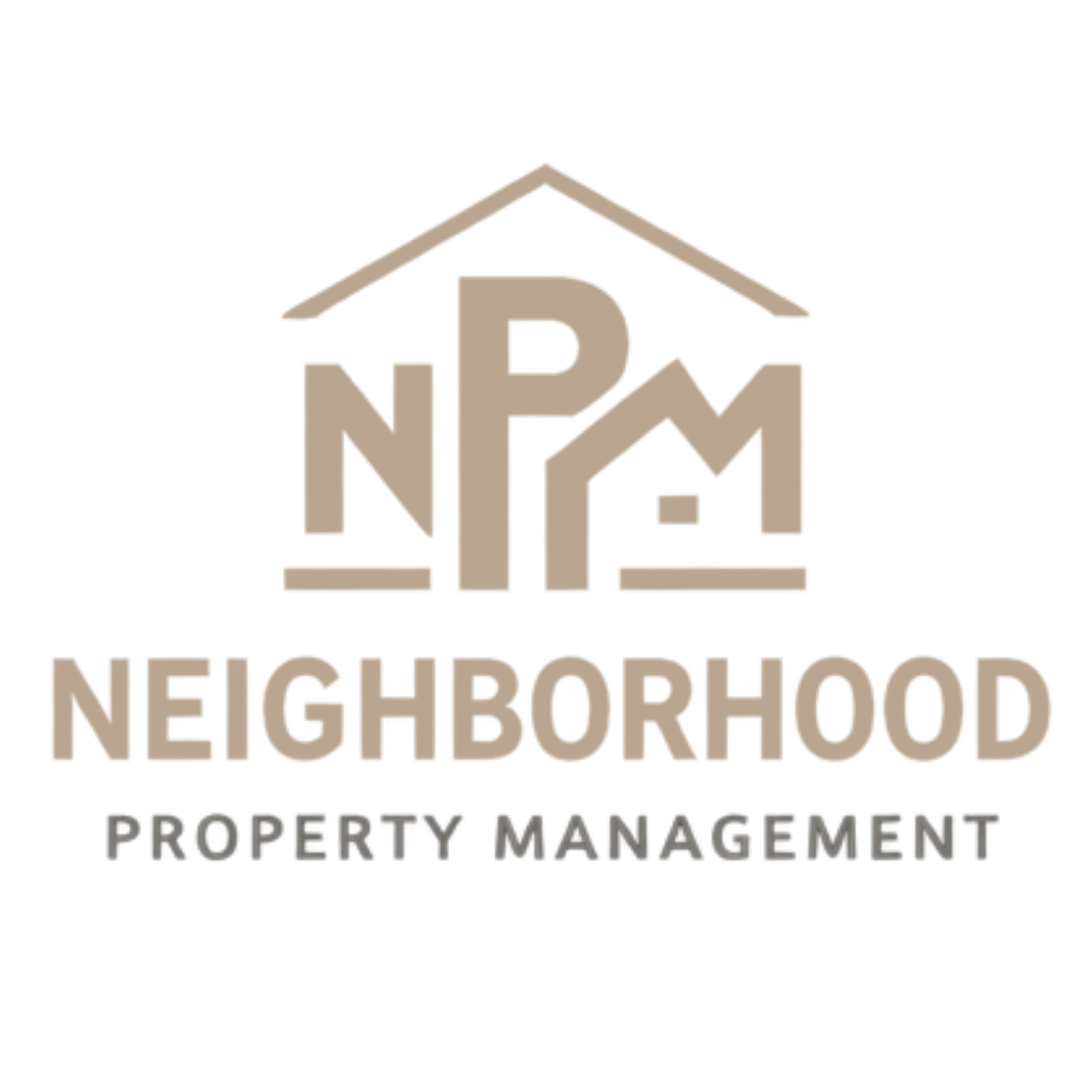 Logo for N P Neighborhood Property Management, featuring a stylized house with the letters N and P inside, and the words 'Neighborhood Property Management' beneath.