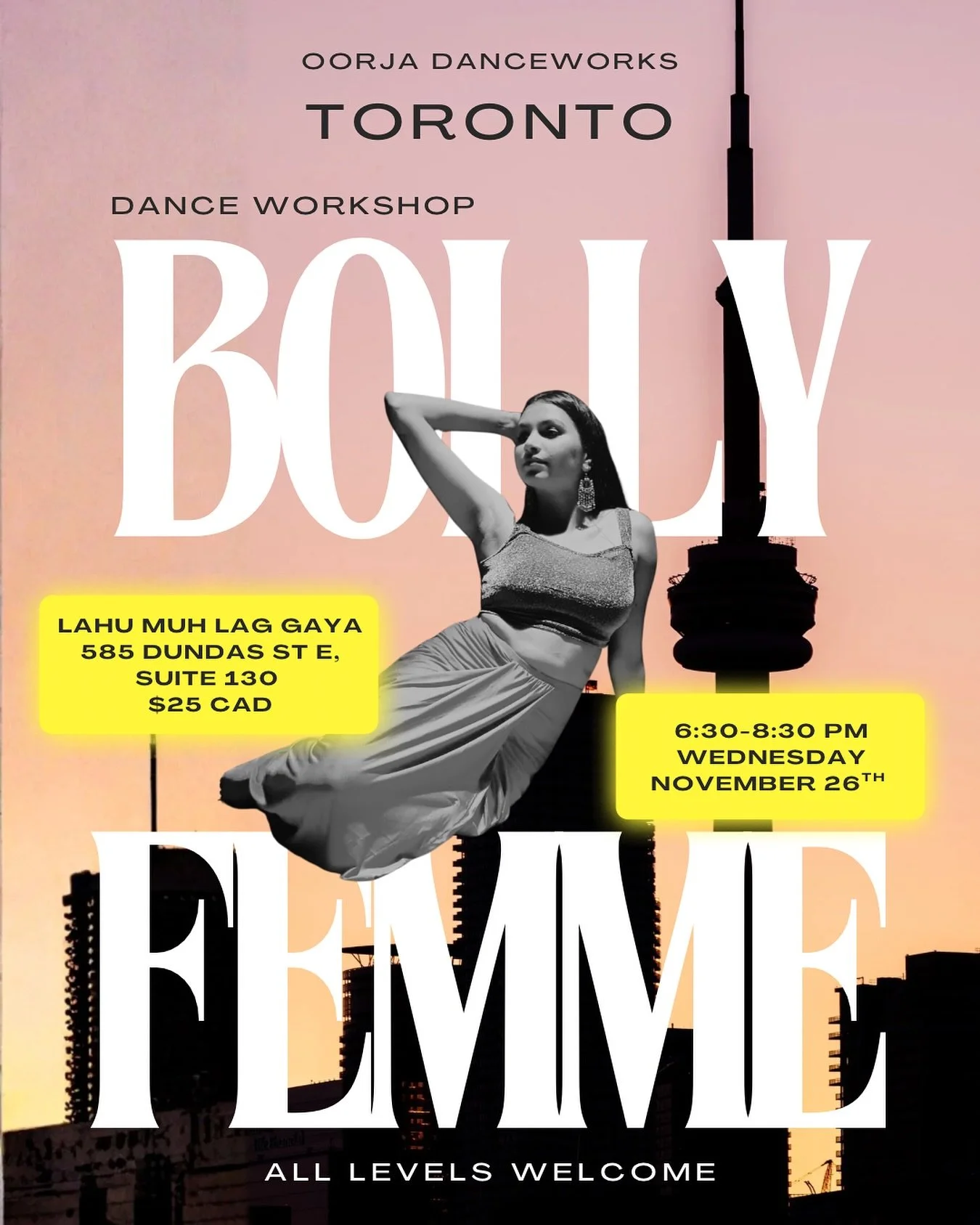 🔥 Last Workshop of 2025🔥

Toronto, it&rsquo;s your time to unleash your inner Femme - bold, confident, and unapologetically you 🥵♨️

Join us for Lahu Muh Lag Gaya - a perfect mix of grace, sass, and cinematic flair with @devanxiii 

💃 Wednesday, 