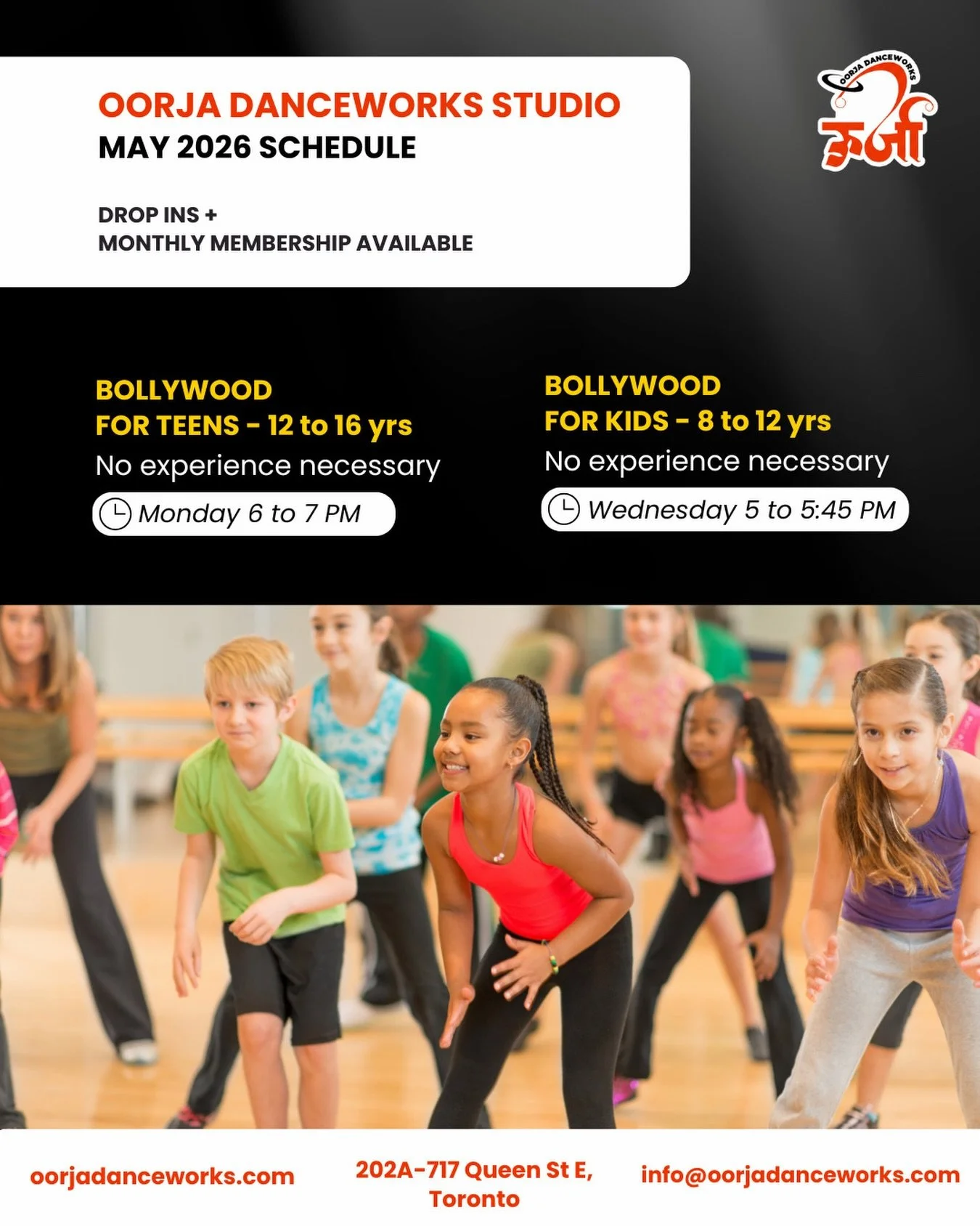 The next generation of South Asian dancers starts here. 🧡
We believe every child deserves to grow up knowing their culture through movement, and this May, we&rsquo;re making that happen right here in Toronto.

🎬 Bollywood for Kids (8&ndash;12 yrs) 