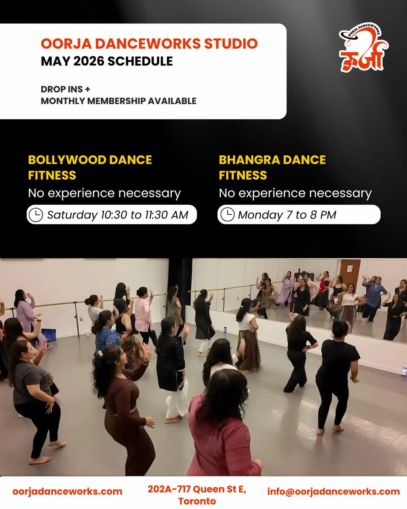 Look at this room🧡
This is what happens when fitness actually feels good, when the music is right, the people are your people, and you forget you&rsquo;re even working out with @dancewithdebo 

💃 Bollywood Dance Fitness | Saturdays 10:30&ndash;11:3