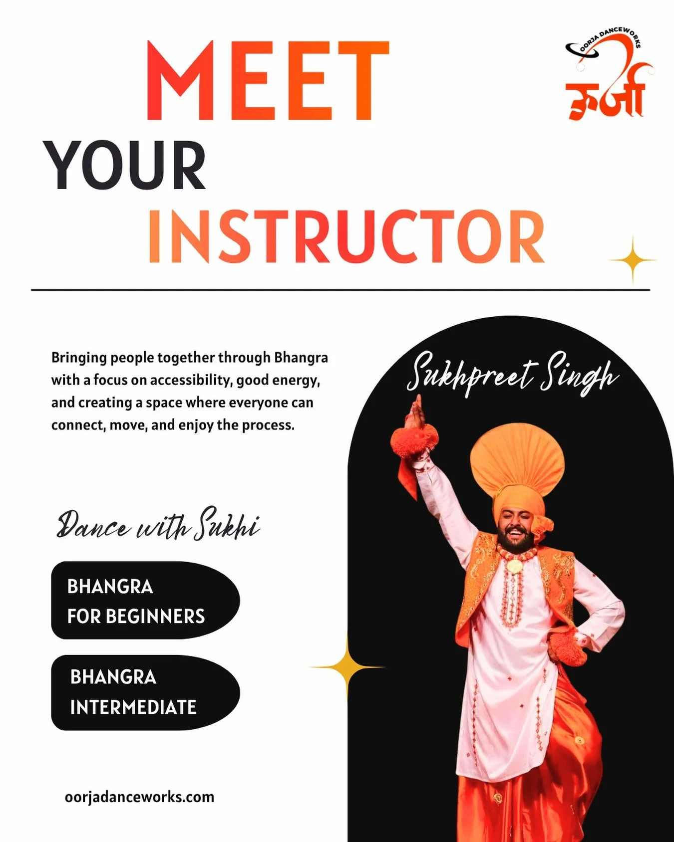 Meet @sukhii0013 - Originally from Chandigarh, India, Sukhpreet brings with him a wealth of experience and an incredible passion for bhangra. He has represented this vibrant art form on international stages across Europe, Canada, the U.S., Russia, an