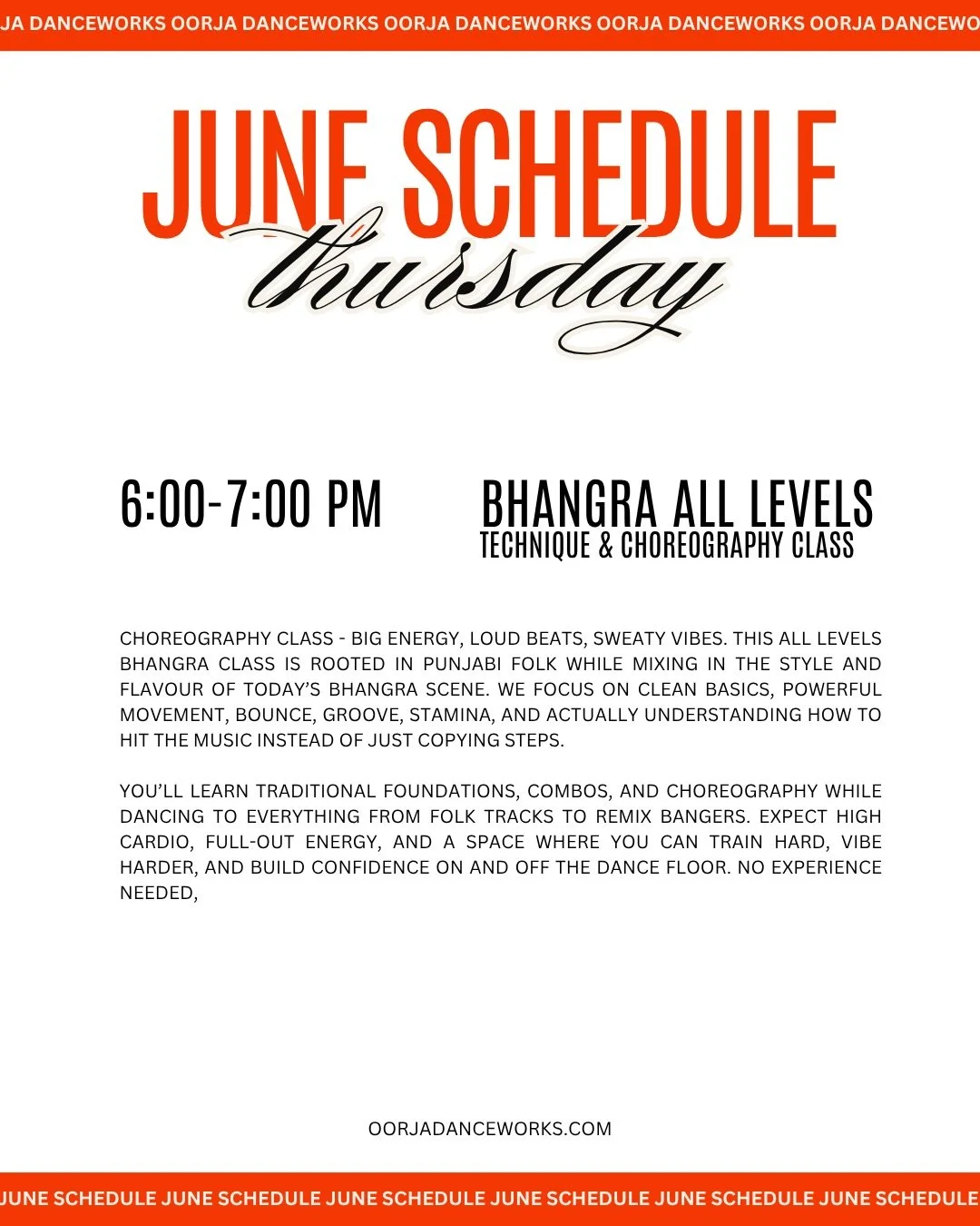 Thursday energy is BIG BEATS and FULL POWER! Bhangra All Levels - rooted in Punjabi folk, packed with bounce, groove, and stamina 🔥 No experience needed, just bring your energy and dance with @sukhii0013 !

🕕 6:00&ndash;7:00 PM every Thursday
📍 71