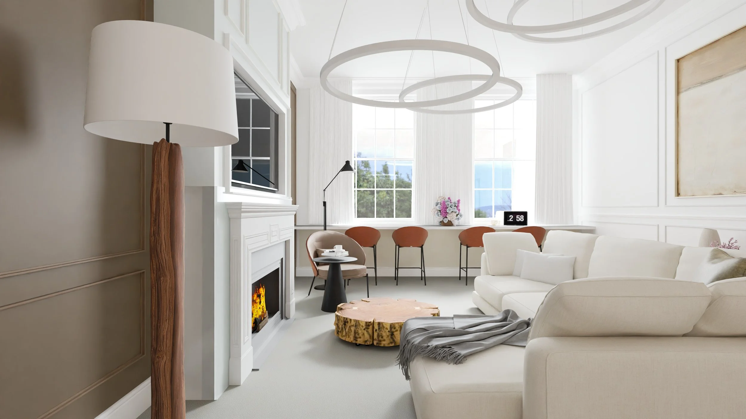 Progetto residenziale soggiorno elegante — interior design firmato Aletheia Design Studio