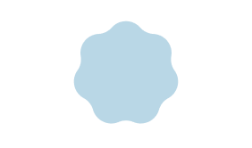 Light blue cloth pad with a wavy edge outline