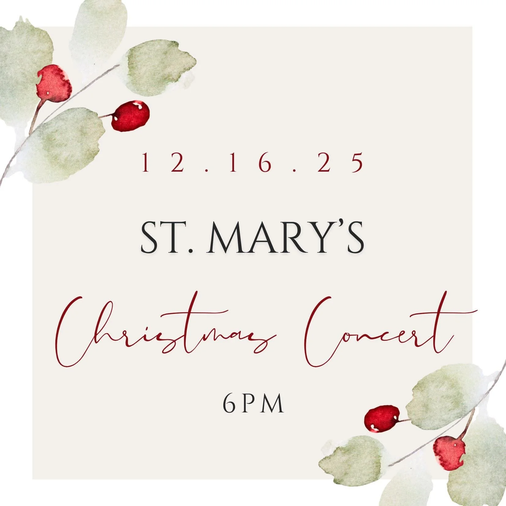St. Mary’s Christmas Concert