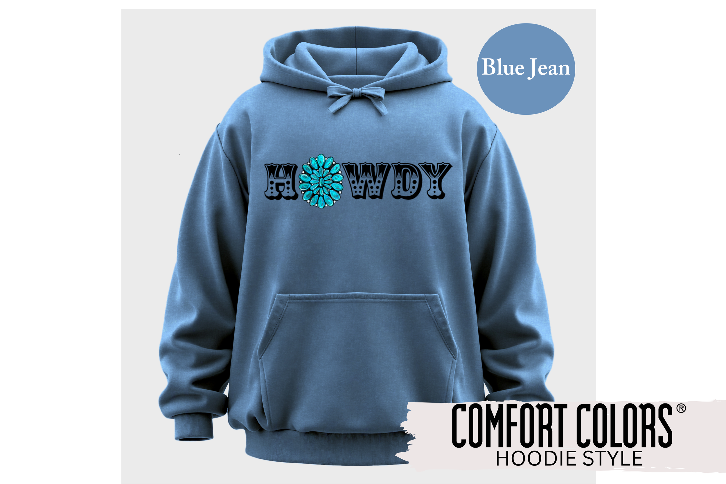Turquoise Howdy Hoodie