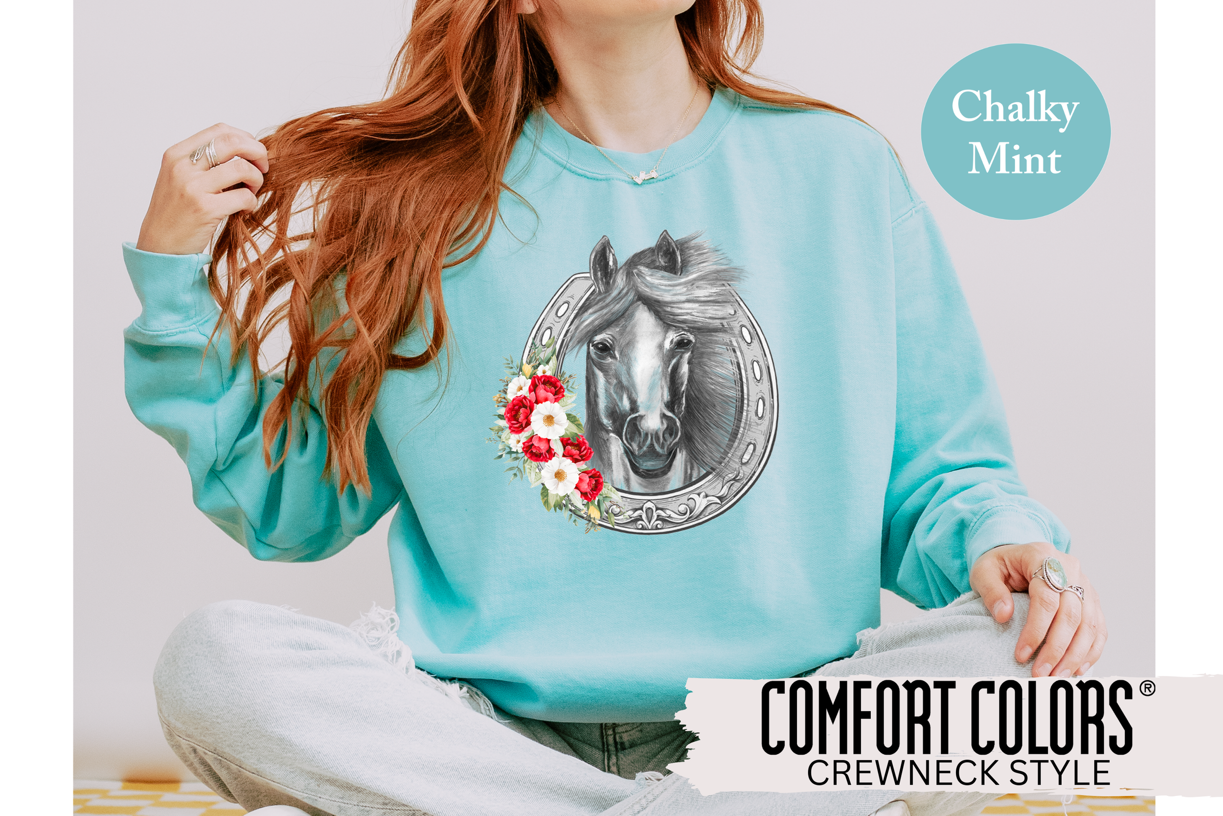 Horseshoe Florals Crewneck