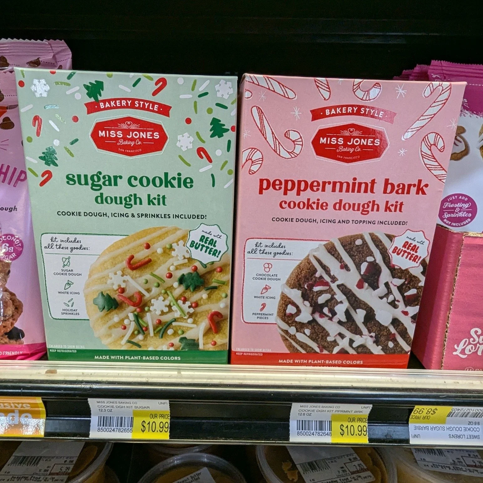 Now Available at the Co-op!
🍪 Miss Jones Sugar Cookie Dough Kit
🍪 Miss Jones Peppermint Bark Dough Kit

Made with real butter and plant-based colors.

#Potsdam_Food_Coop #Cookie_Dough #Sugar_Cookie #Peppermint_Bark #Miss_Jones_Baking_Co