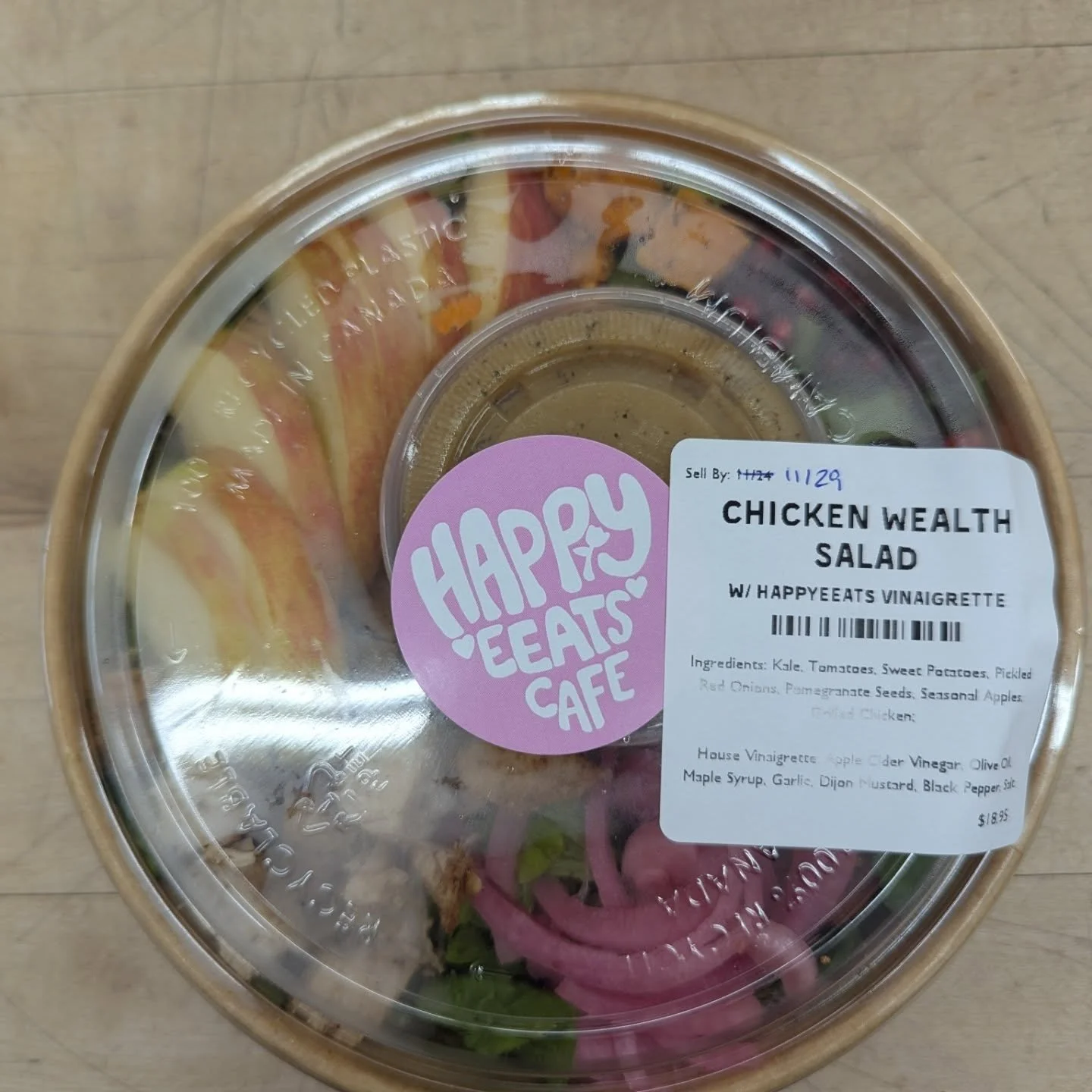 Salads from Happy Eats Cafe have arrived!! 
✨ Chicken Wealth Salad
✨ Caesar Glow Salad
✨ Chicken Everything Salad
✨ Everything Salad (V - not pictured)

Hot soups for today :
✨ Thai Chicken Red Curry
✨ Chicken and dumplings 

Stop by for lunch with t