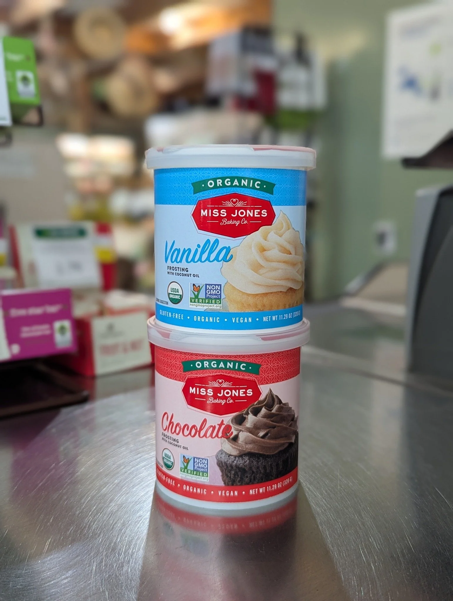 Now in stock for your holiday baking needs ✨

Say hello to Miss Jones Frosting &mdash; vegan, plant-based, and totally indulgent. Choose rich Chocolate or classic Vanilla for your cakes, cupcakes, or even straight-from-the-jar snacking.

No dairy, no