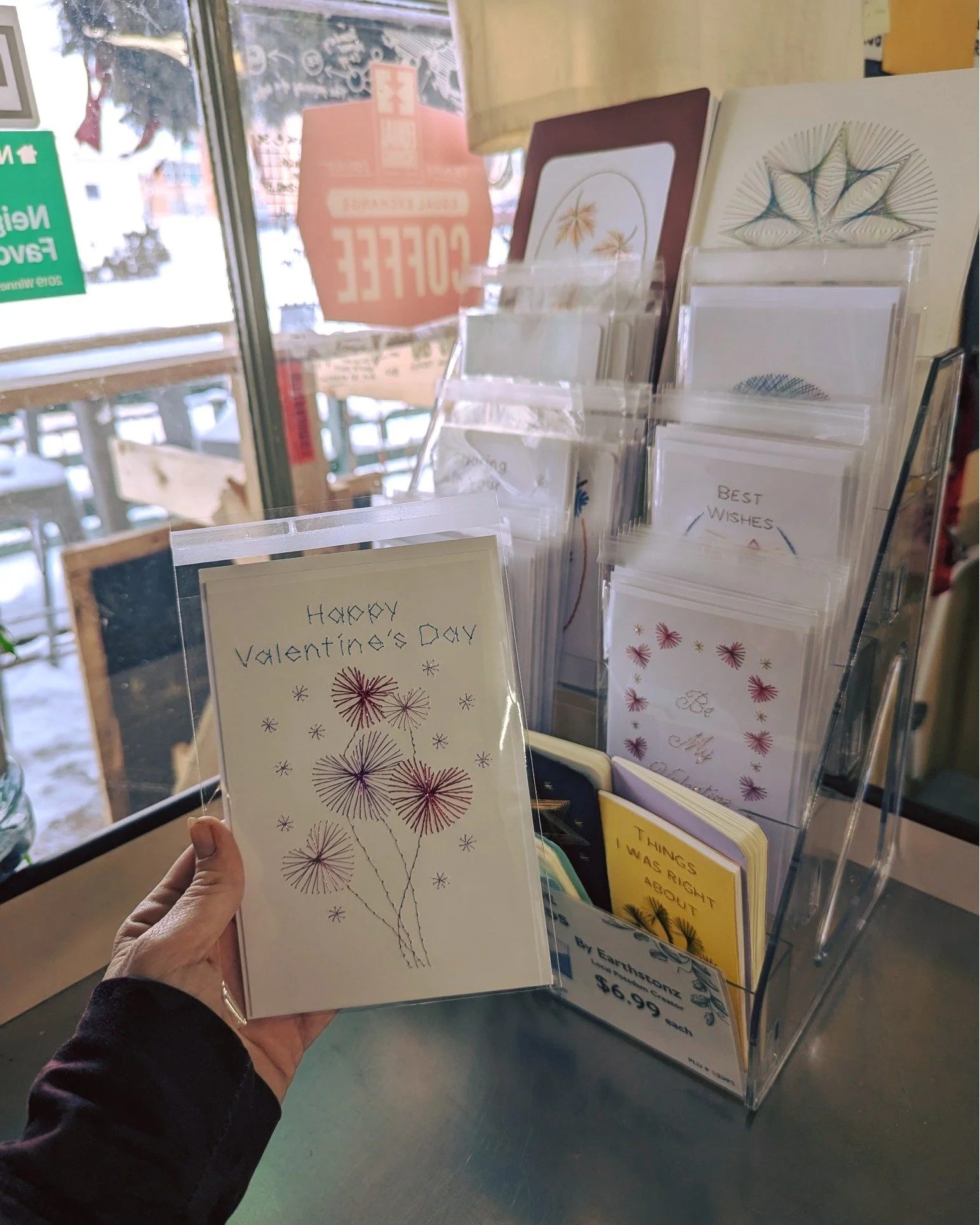 Handmade embroidered gift cards, notebooks, and gift tags from local maker Earthstonz! 
✨ Valentines Day to Birthday, Sympathies and Just Because. New cards are regularly added!
✨ Small and large notebooks for reminders, doodles, shopping lists, and 