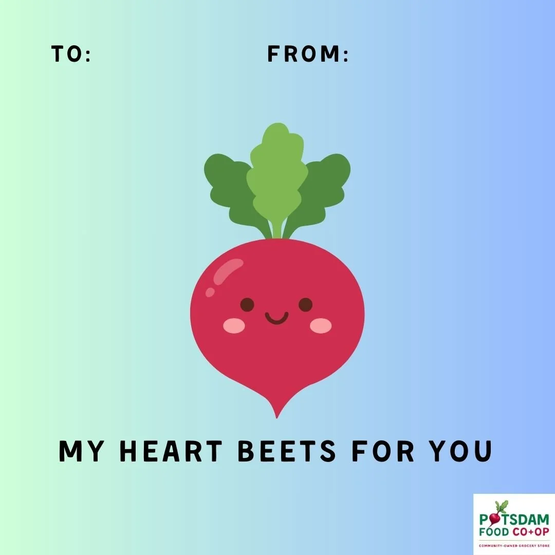 Happy Galentine's Day from the Potsdam Food Co-op 🌹😍
Spend today focusing on celebrating platonic love, supporting, and uplifting friends

#Potsdam_Food_Coop #Galentines_Day #Unofficial_Holiday #Treat_Yourself #Support_Your_Friends