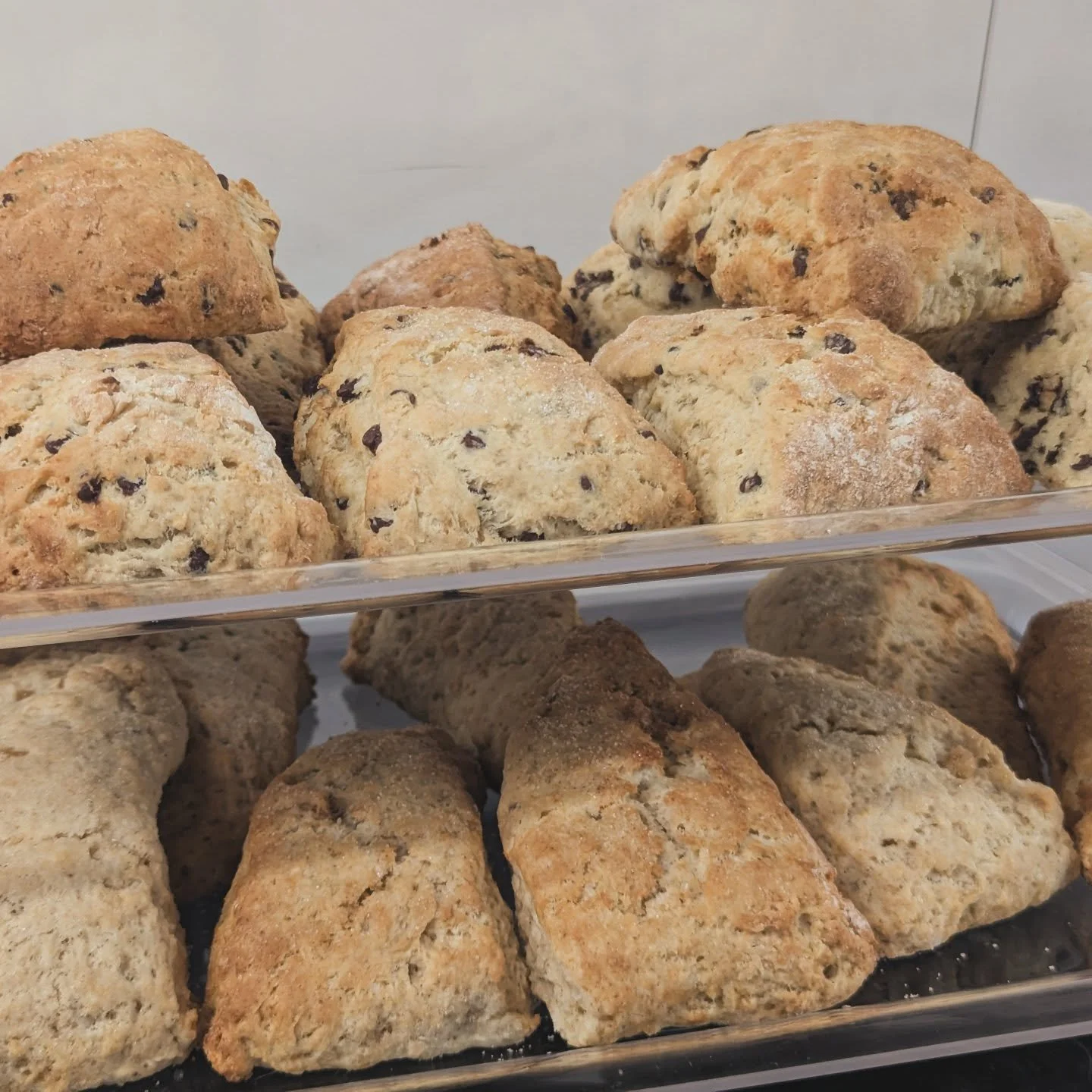 You asked, we answered! GINGER SCONES today with a new enhanced recipe, thanks to Becky!

Plus NEW banana chocolate chip scones 🍌 🤤

#potsdam_food_coop #scones #deli #lunch