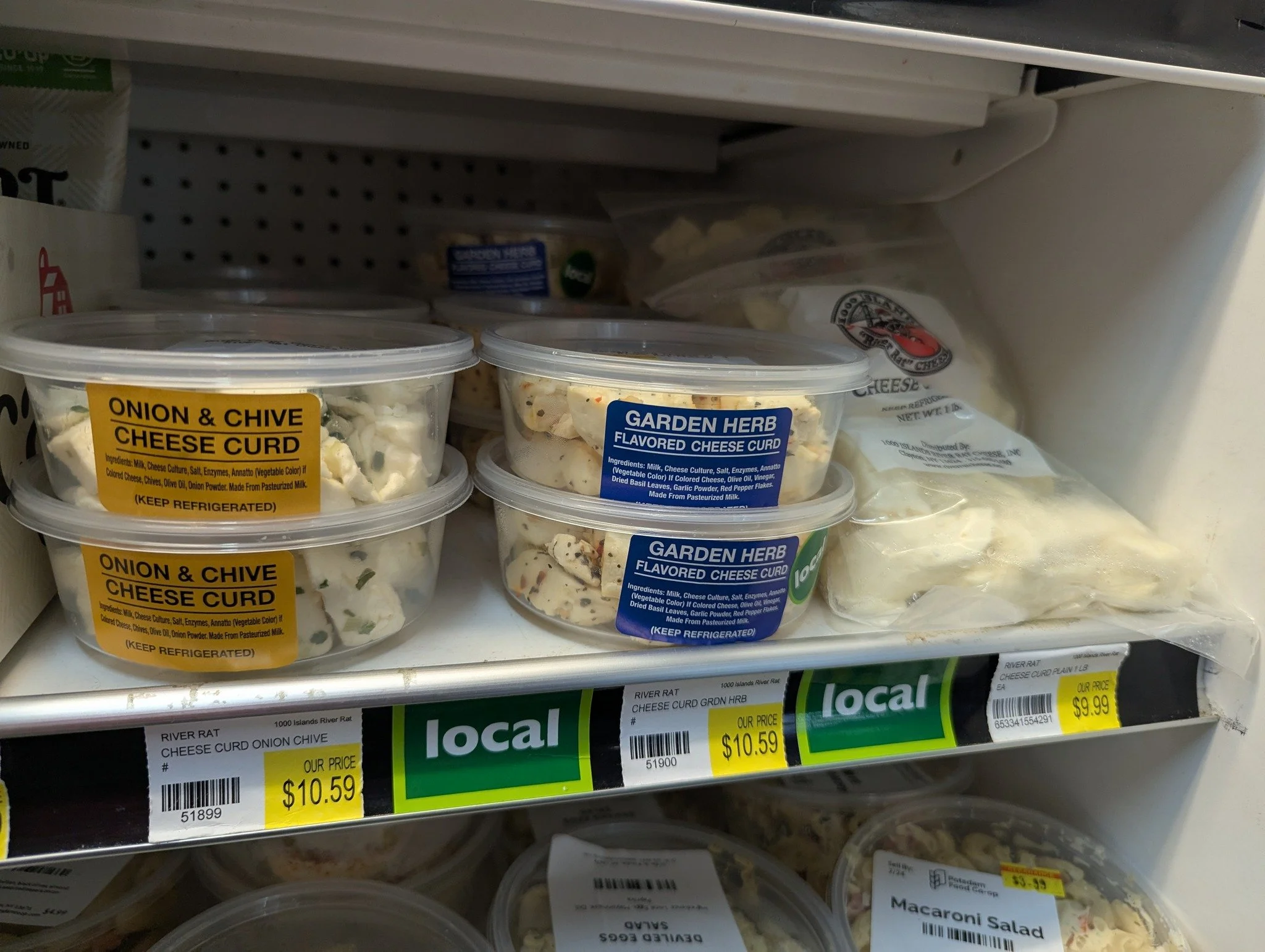 WE LOVE LOCAL!

Come grab cheese curds from the one and only River Rat Cheese!
😍 Co-op packed Onion &amp; Chive
😍 Co-op packed Garden Herb
😍 Plain 1lb Bags

#Potsdam_Food_Coop #Cheese_Curds #River_Rat_Cheese #Support_Local