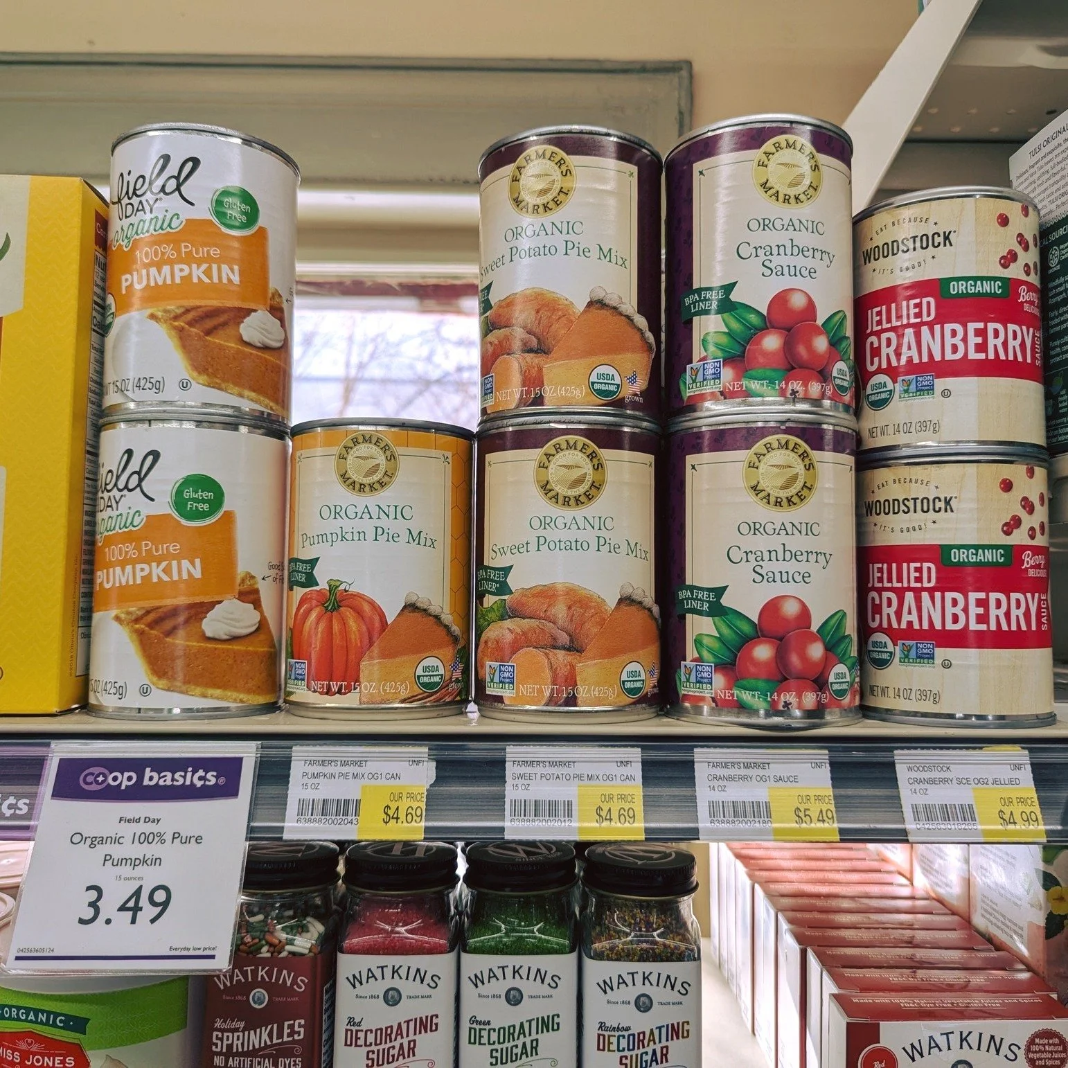 Still looking for pumpkin and cranberry? We still have them in stock!
⚡ Field Day Organic Pumpkin
⚡ Farmers Market Organic Pumpkin Pie Mix &amp; Sweet Potato Pie Mix
⚡ Famers Market Organic Cranberry Sauce
⚡ Woodstock Jellied Cranberry

#Potsdam_Food