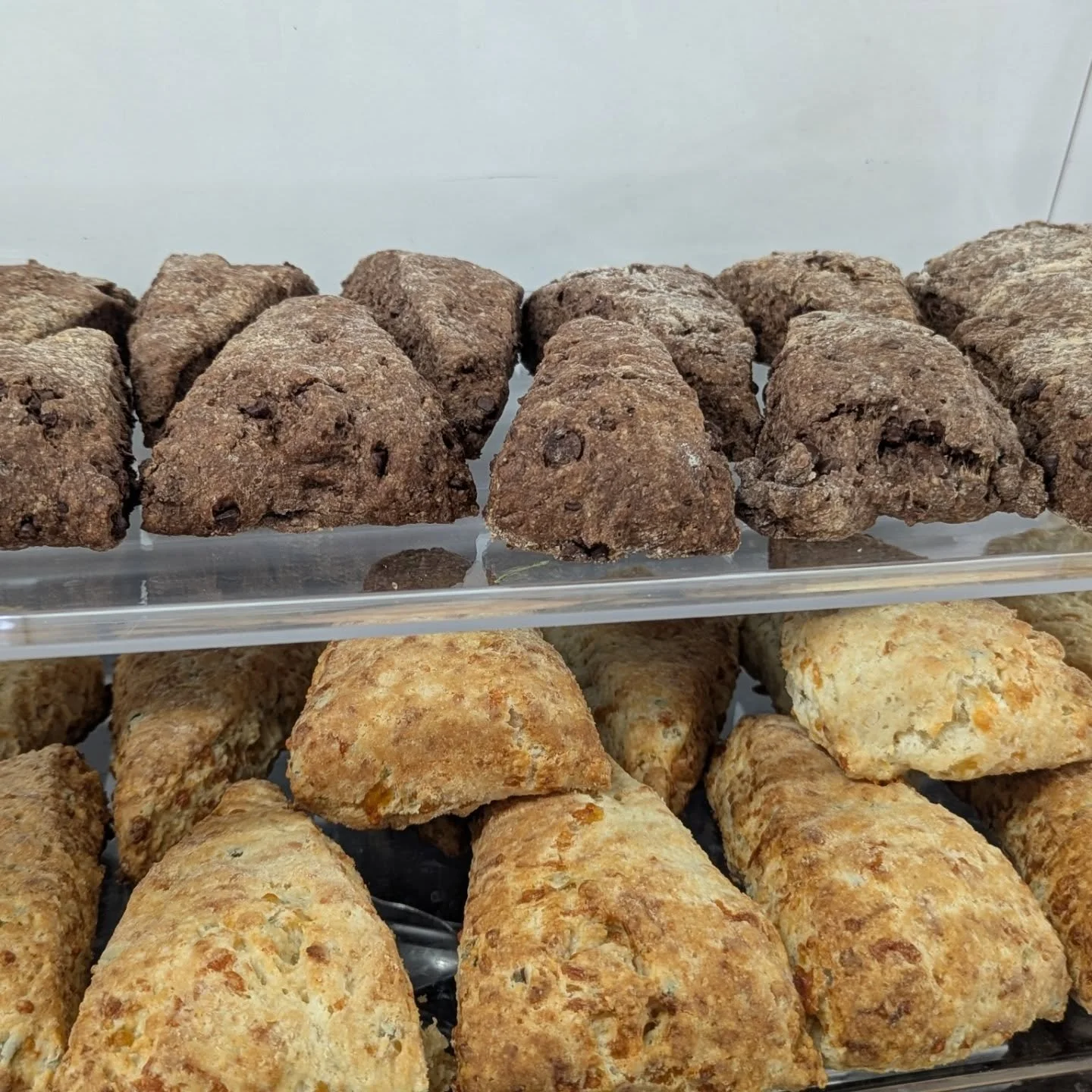 Good Morning 🌞
Come through this AM for something delicious. We have  fresh baked double chocolate scones &amp; Jalapeno cheddar scones, my sister's kitchen butter croissants, in house made breakfast burritos, coffee, and so many other delicious bre