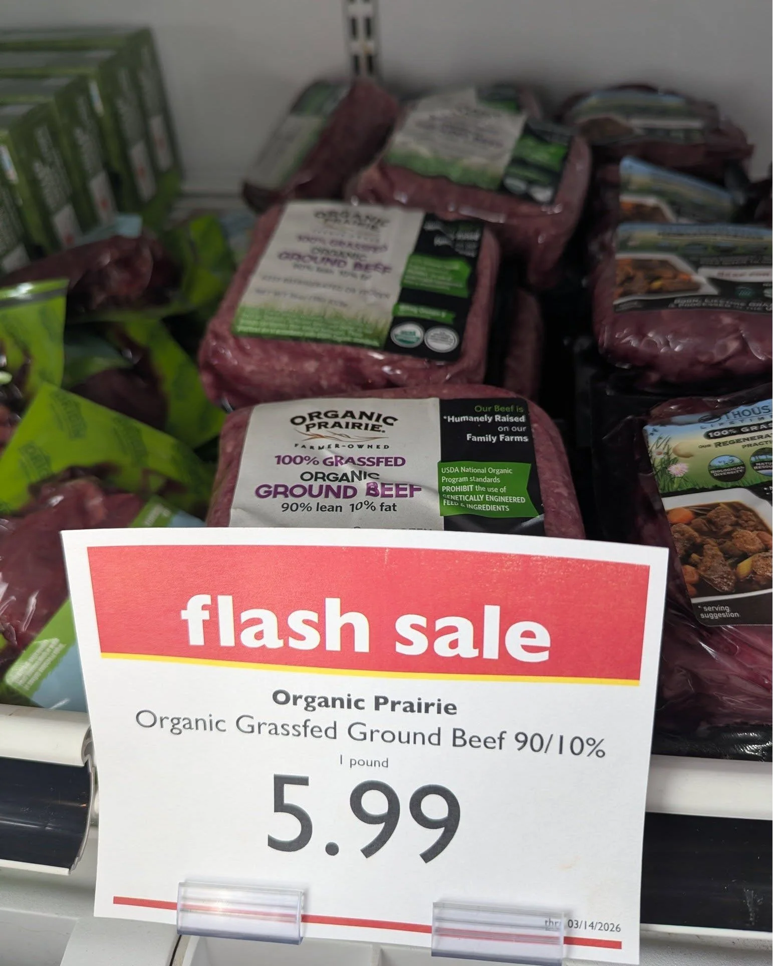 We have a variety of meat now available at the Co-op!
⚡ FLASH SALE Organic Prairie Grass Fed Ground Beef $5.99/lb
⚡ Origin Ground Beef
⚡ Origin Grass Fed Tenderloin Steak 
⚡ Origin New York Strip Loin Steak
⚡ Thousand Hills Stew Beef

#Potsdam_Food_C