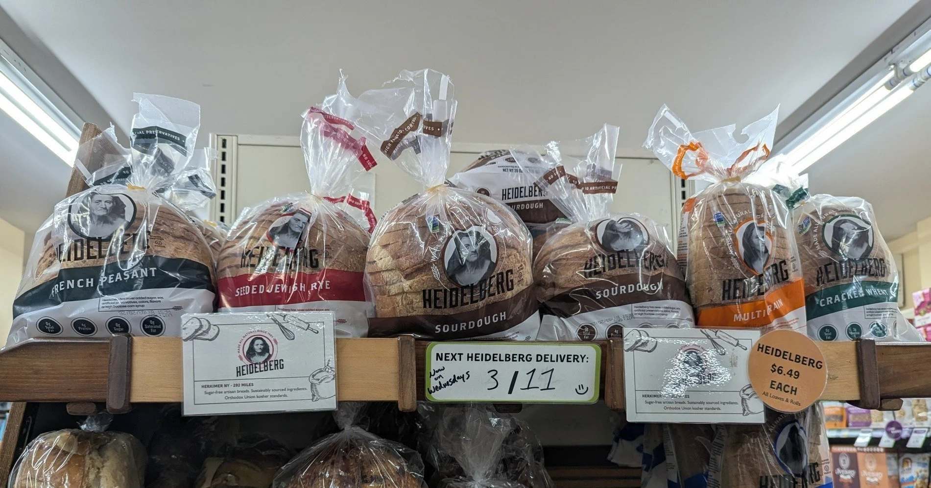🍞 HEIDELBERG DELIVERY UPDATE: Now weekly on Wednesdays!!

We are unable to get Heidelberg directly from their location due to driver availability. We're a little out of their usual radius, but our GM Jessie worked hard to keep this on the shelves as