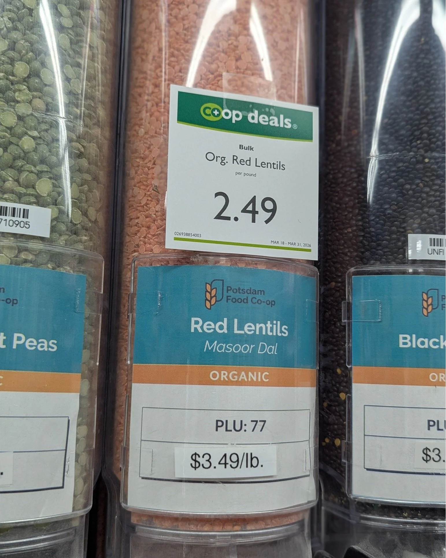 These Bulk products are on Co+op Deals!
⚡ Red Lentils
⚡ Pino Beans
⚡ Yellow Popcorn
⚡ Chocolate Chips

#Potsdam_Food_Coop #Bulk #Coop_Deals #On_Sale
