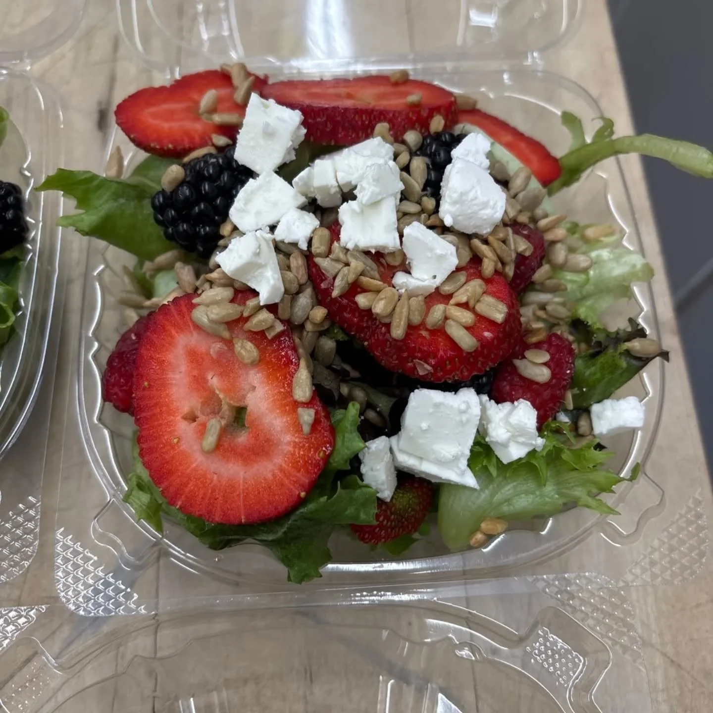 Produce manager Alanni put out some new fresh salads today 😍 grab one alongside a Cindy's Kitchen dressing packet! 

#potsdam_food_coop #salads #fresh #in-house